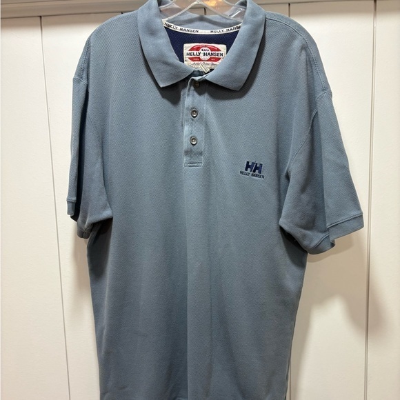Vintage Helly Hansen Shirt Size Medium Blue Button Up Short Sleeve Collared - Picture 1 of 2